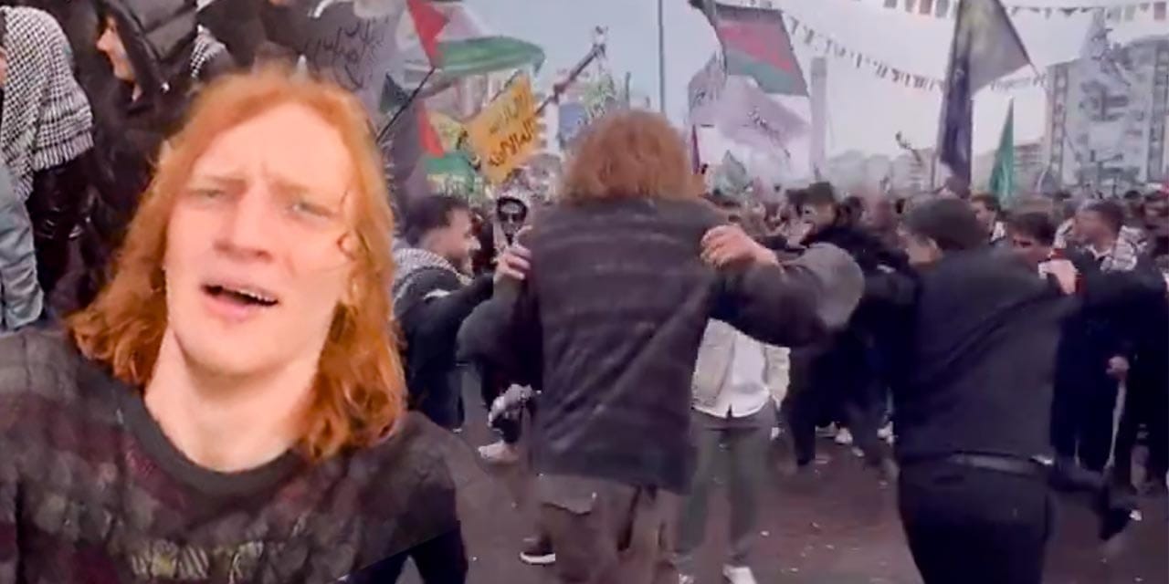 Diyarbakır'daki protestoya karışan Amerikalı tekbir getirdi halay çekti