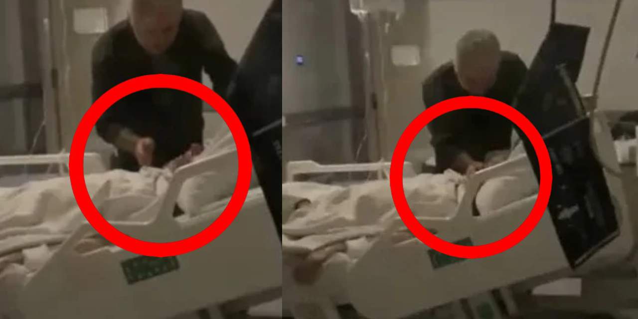 Yatalak babasını hastane yatağında dövdü: Vicdansız evlat kameraya takıldı