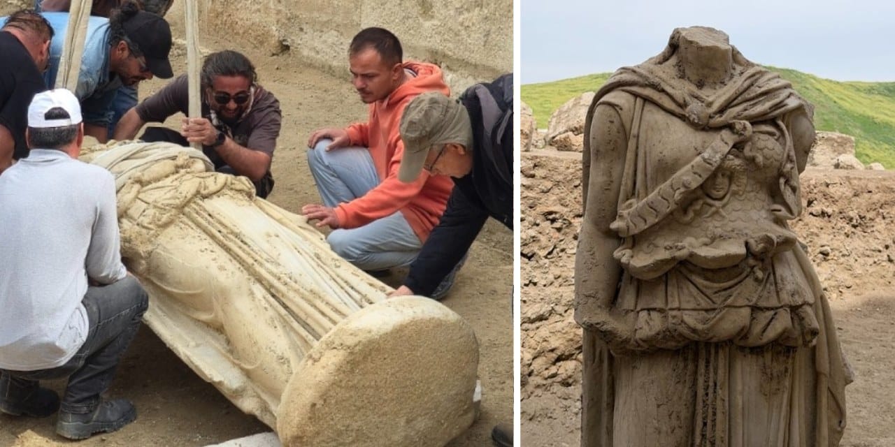 2 bin yıllık sanat molozların arasından çıktı: Başı kayıp, gövdesi devasa