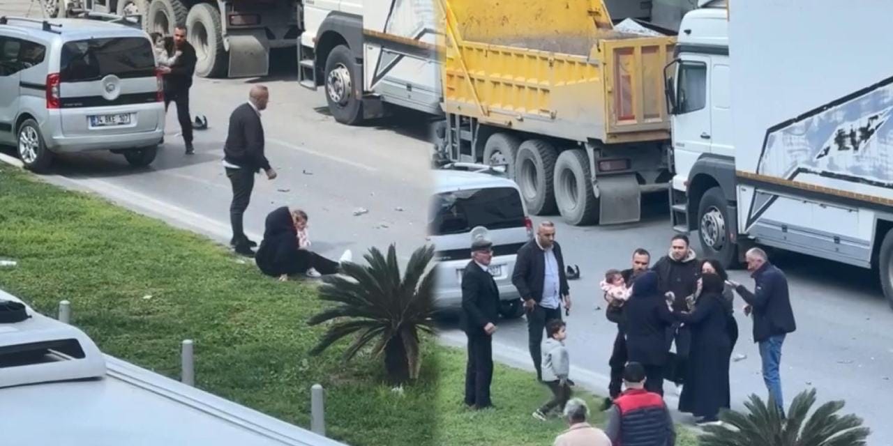 Kazada yaralanan kadın sinir krizi geçirdi: O anlar böyle görüntülendi