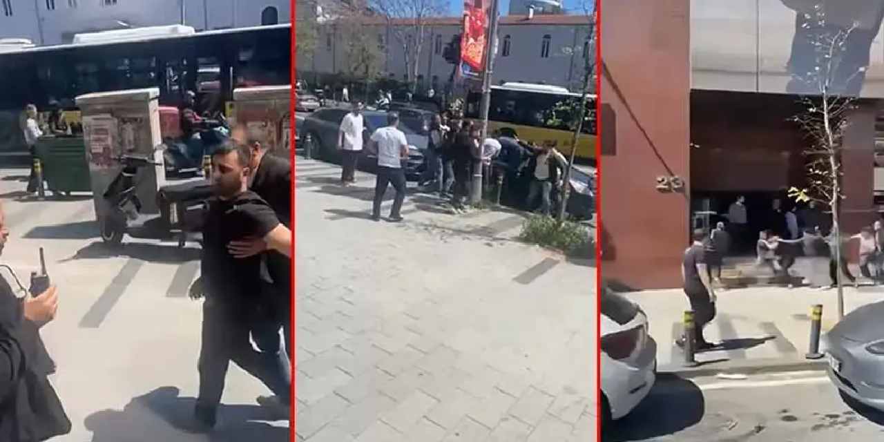 Kavgayı ayırmak isterken canından oluyordu! Tekme ve yumruklar havada uçuştu