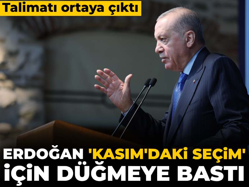 Erdoğan 'Kasım'daki seçim' için düğmeye bastı: Talimatı ortaya çıktı