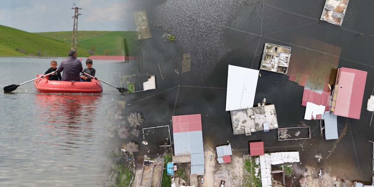 Diyarbakır'da 10 ev suya gömüldü!