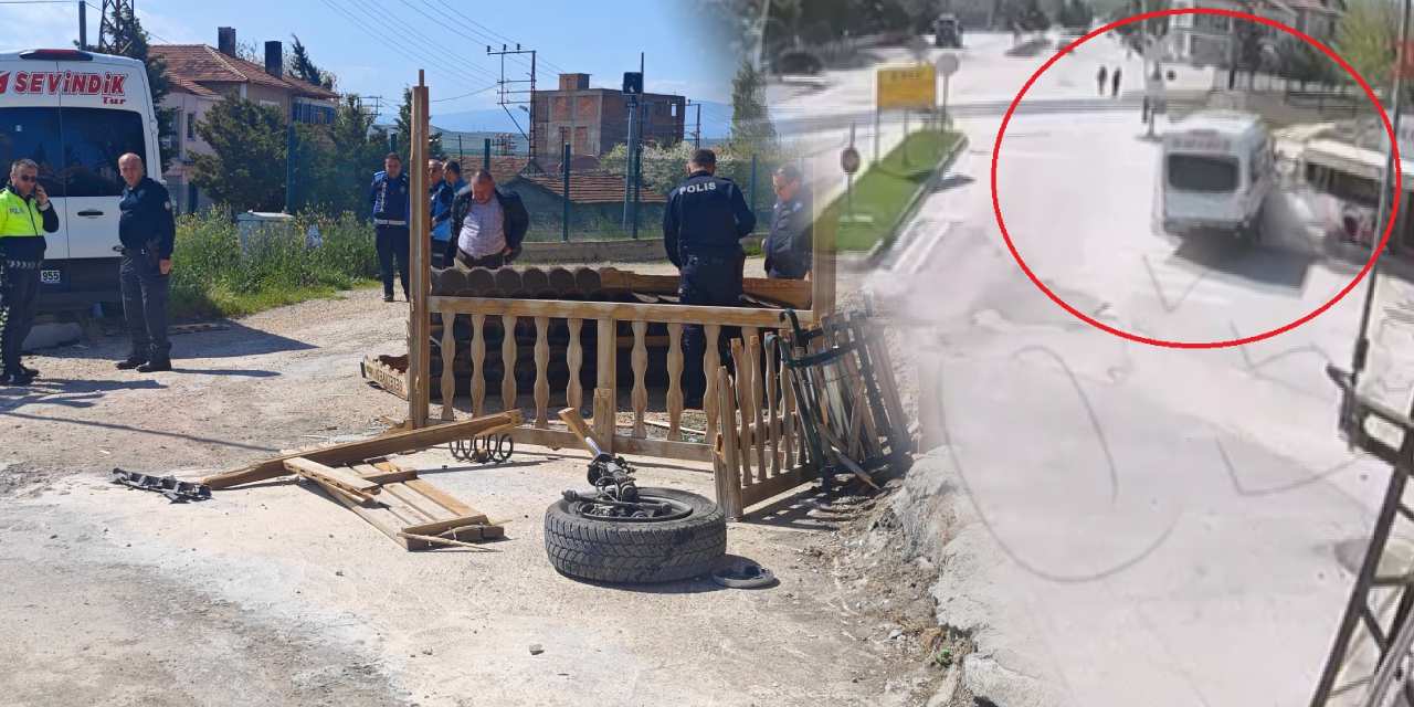 Alkollü sürücü kaldırıma çarparak durağı devirdi! 2 öğrenci saniyelerle kurtuldu