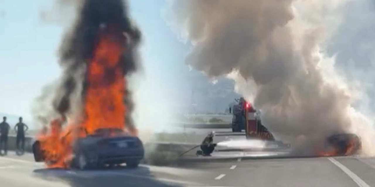 Aydın’da otomobil alev topuna döndü!