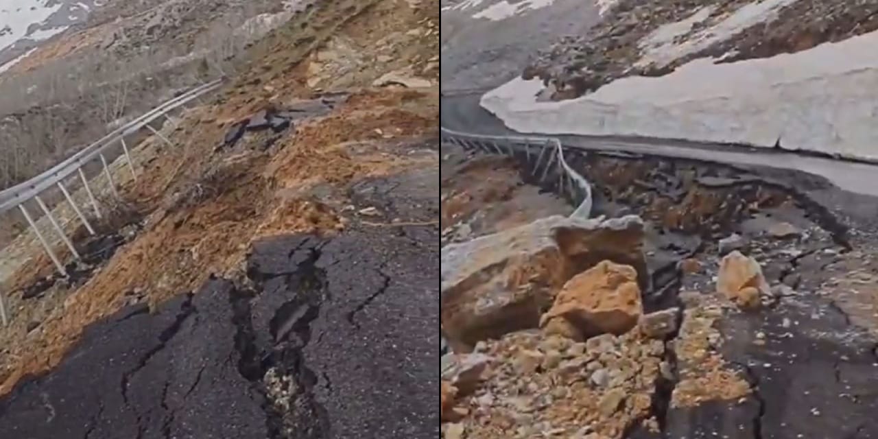 Valinin öve öve bitiremediği 153 milyonluk yol ilk senesinde çöktü