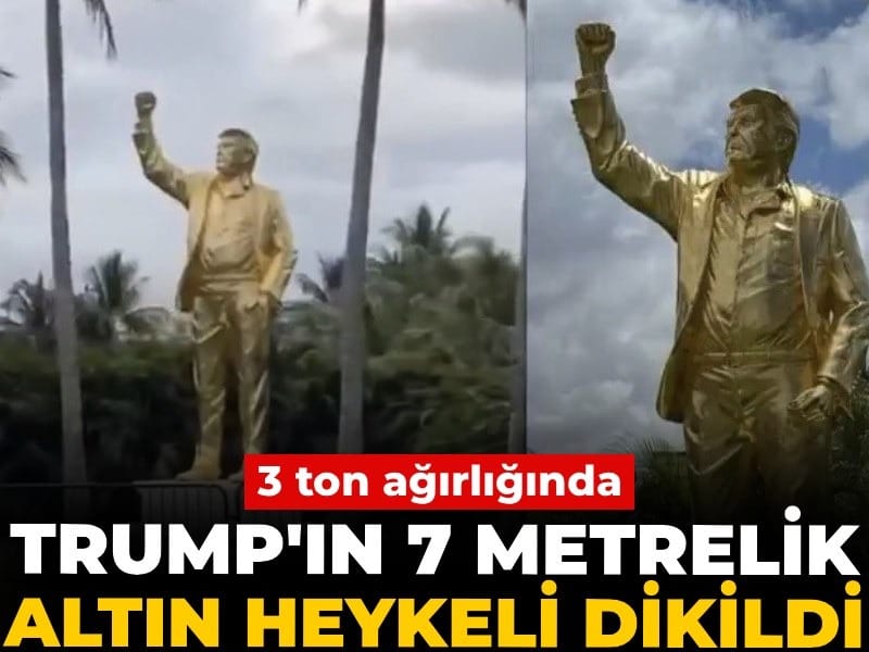 Trump'ın 7 metrelik altın heykeli dikildi!