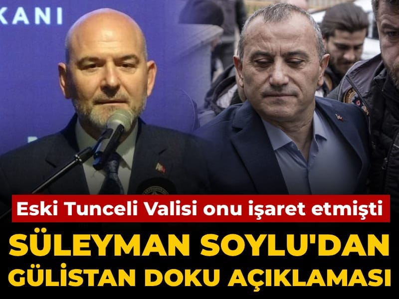 Tutuklu eski Tunceli Valisi onu işaret etmişti: Süleyman Soylu'dan Gülistan Doku açıklaması