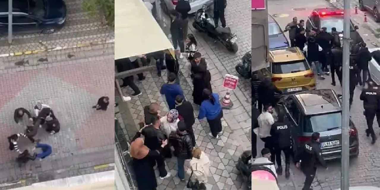 İstanbul'da sokak savaş meydanına döndü: Tekme ve yumruklarla birbirlerine saldırdılar