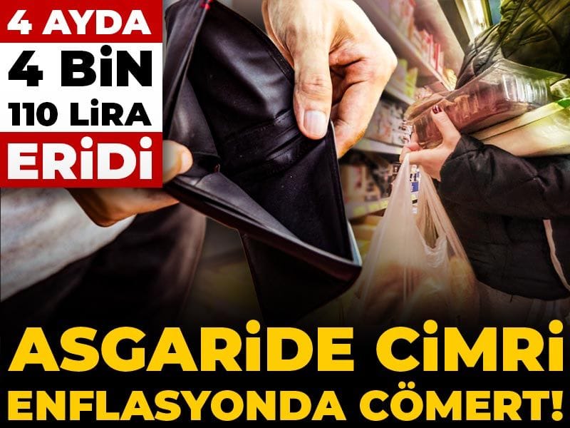 Asgaride cimri enflasyonda cömert! 4 ayda 4 bin 110 lira eridi