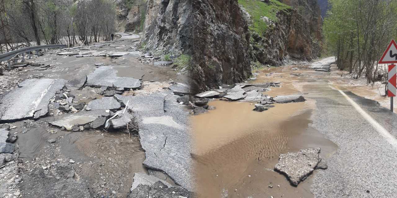 Tunceli'de Munzur Çayı taştı: Ovacık yolu ulaşıma kapatıldı
