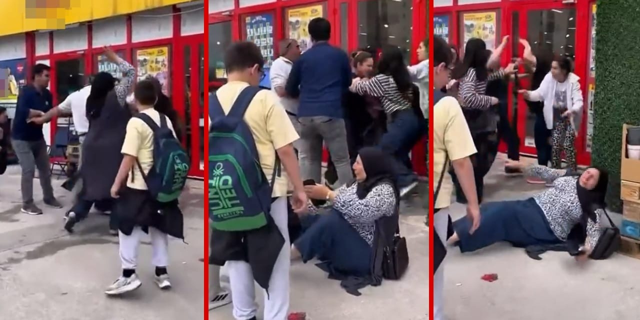 İçeride başlayan tartışma dışarıda kavgaya döndü! Market çalışanı ile müşteri birbirine girdi!
