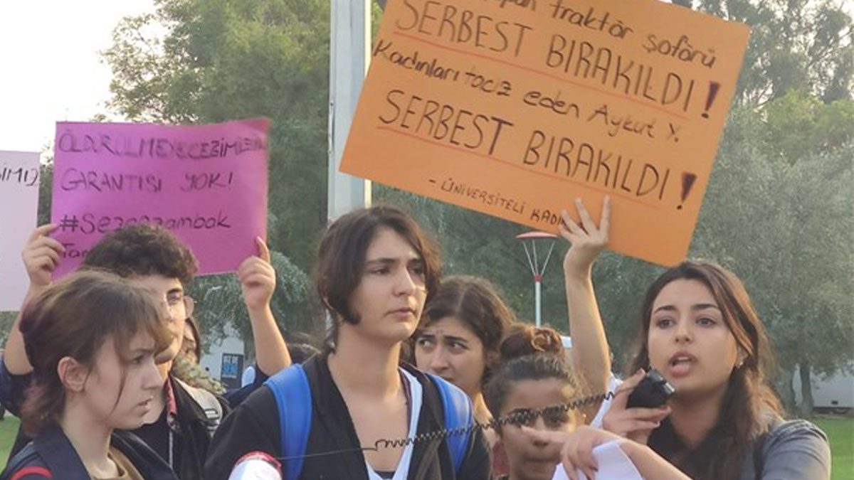 Ege Üniversitesi'nde taciz protestosu