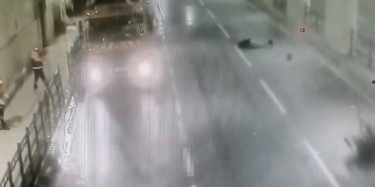 Taksim’de motosikletiyle duvara çarpan Ömer yaşamını yitirdi! Feci kaza kamerada
