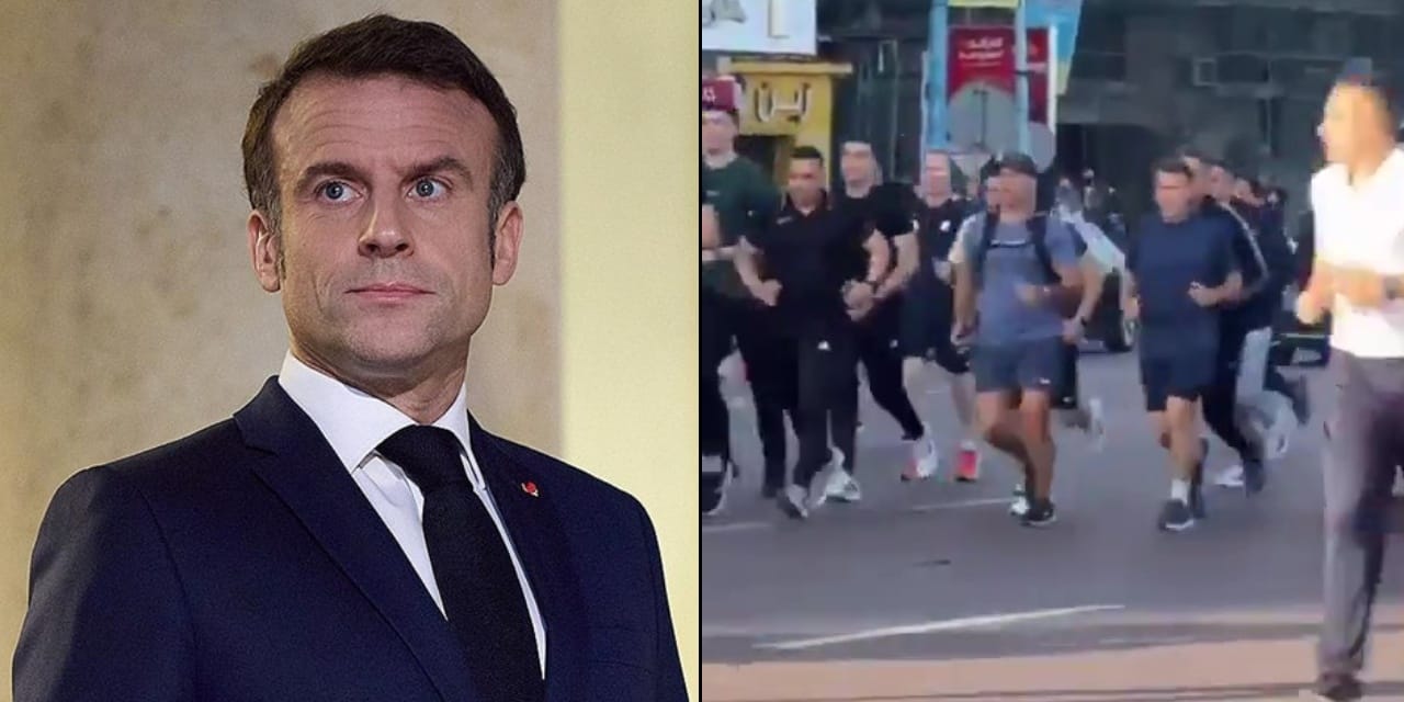 Fransa Cumhurbaşkanı Macron Mısır sokaklarında sabah koşusuna çıktı