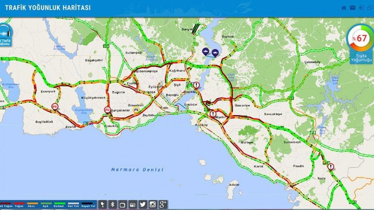 İstanbul'da beklenen yağış başladı, trafik kilitlendi! İşte trafikte son durum...
