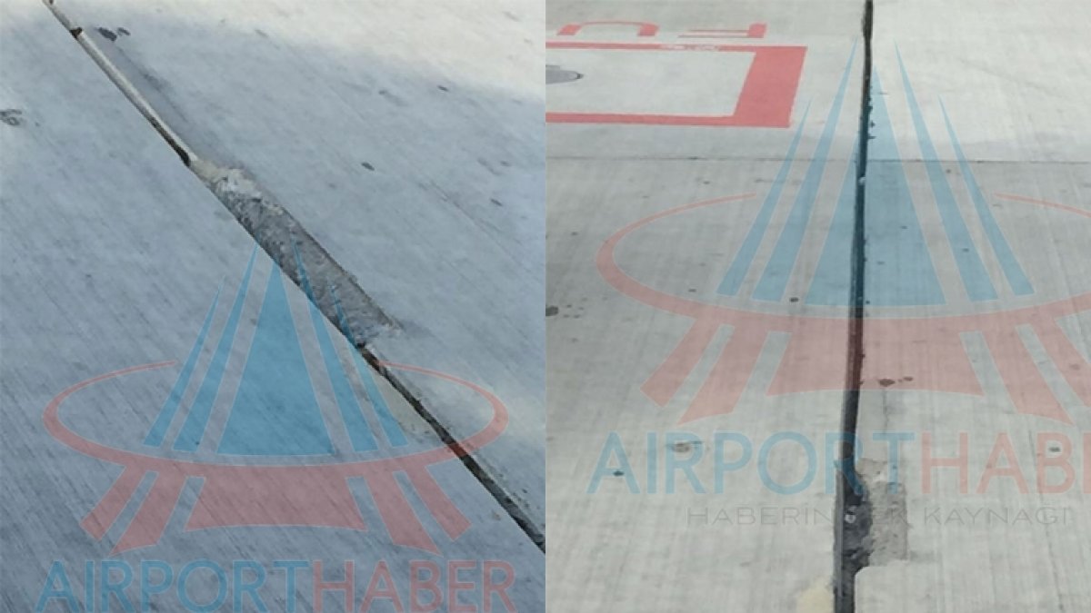 Hükümetin dev bütçe ile hizmete soktuğu İstanbul Havalimanı zemininde kırık ve çatlaklar oluştu