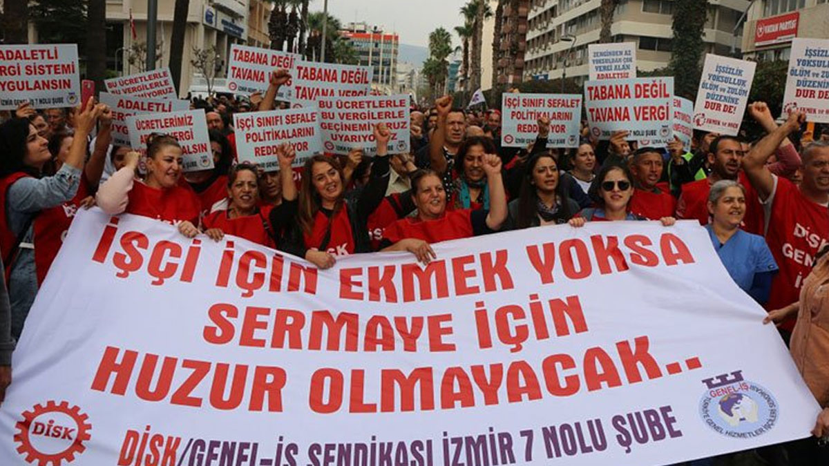 İzmir'de işçiler, DİSK'in çağrısıyla iş bıraktı: Genel greve hazırız