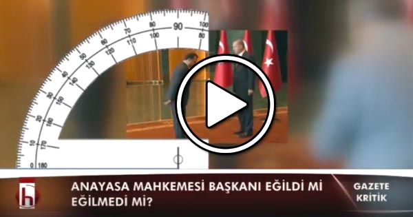 AYM başkanı Erdoğan karşısında eğildi mi? Gönye ile ölçtük, işte sonuç!