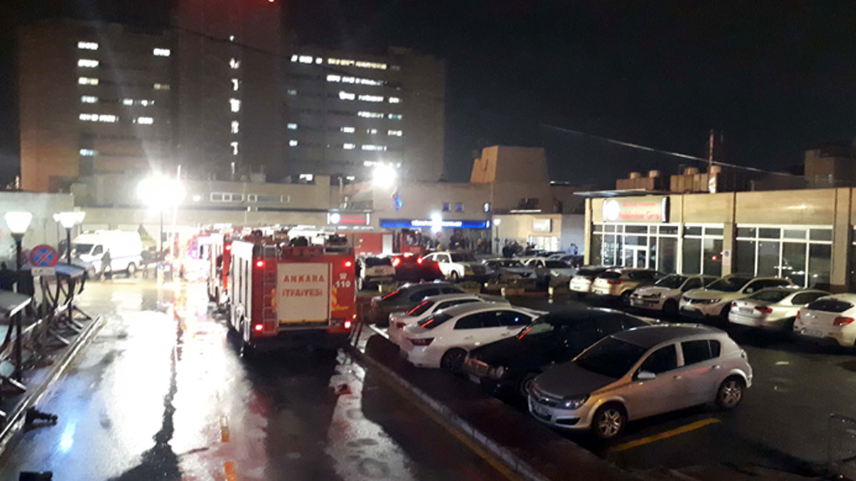 Başkentte hastane arşivinde yangın çıktı