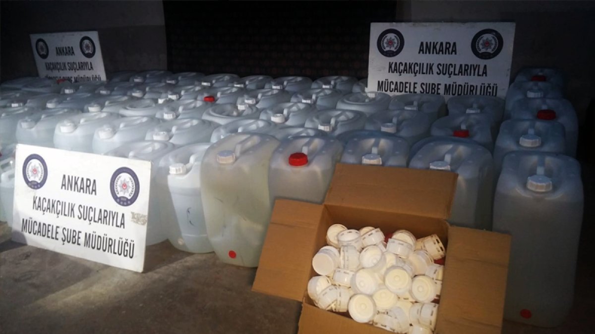 Ankara'da yılbaşı öncesi sahte içki operasyonu: 2 ton etil alkol ele geçirildi