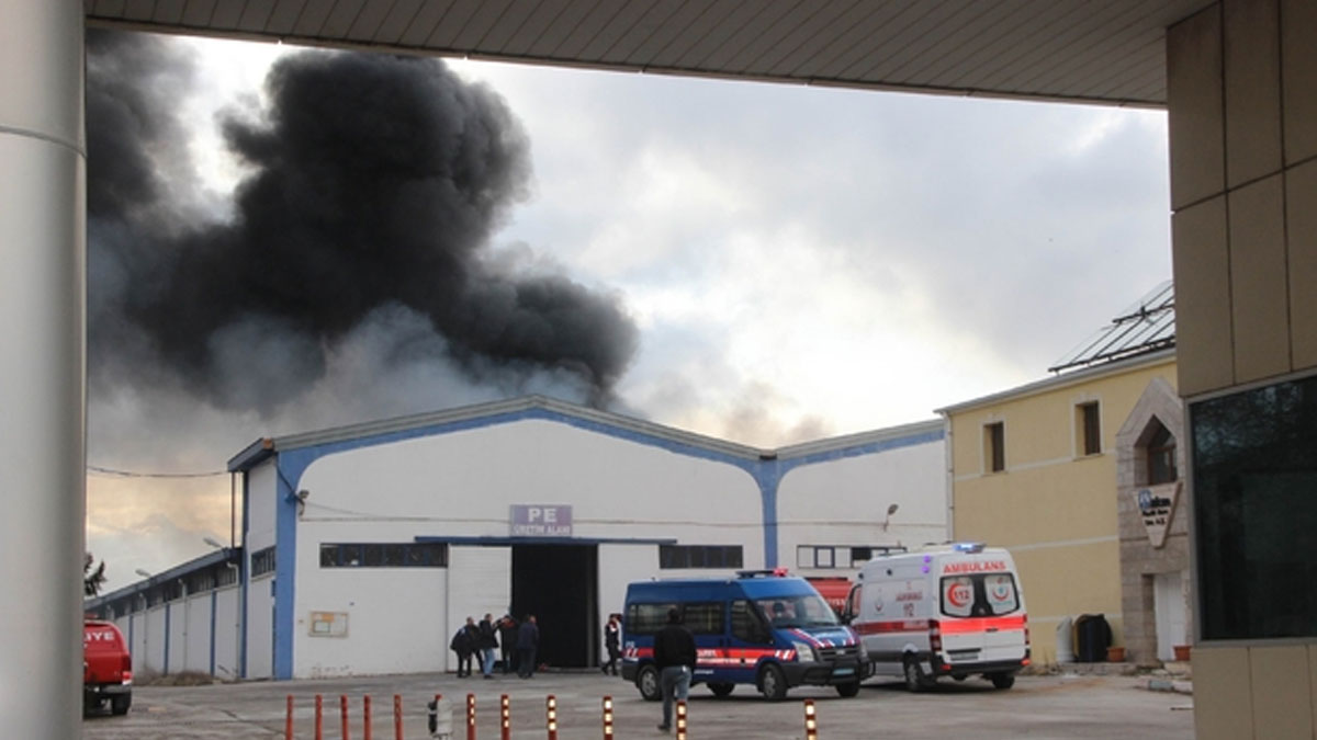 Kayseri'de fabrikada yangın