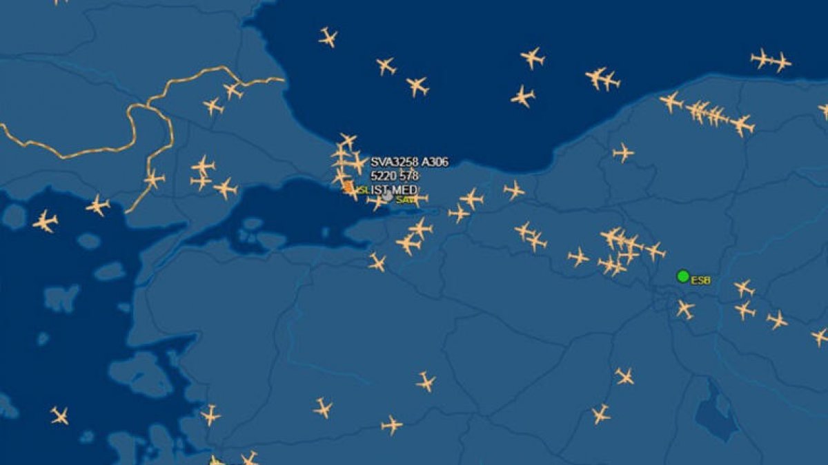 İstanbul hava sahasında uçak yoğunluğu