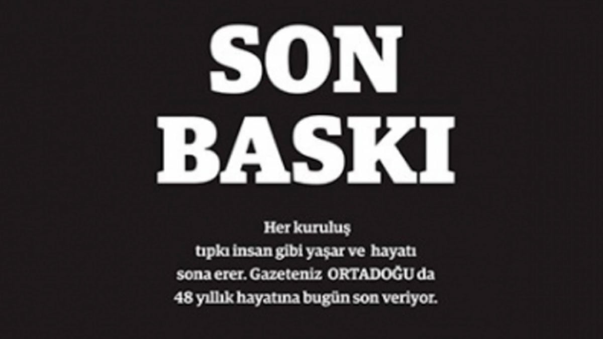 Türkeş'in gazetesi 48 yıllık yayın hayatına son verdi