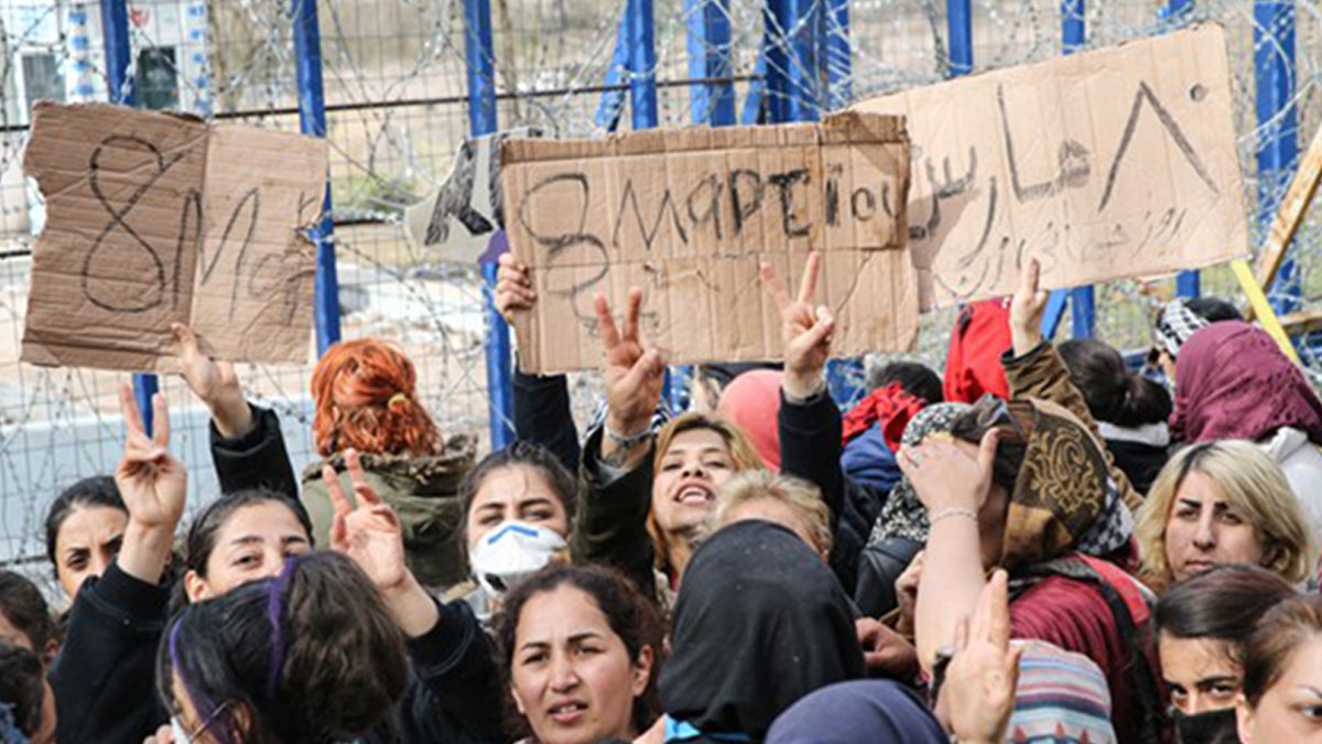 Sınırda bekleyen göçmen kadınlardan 8 Mart'ta 'Kapıları açın' eylemi