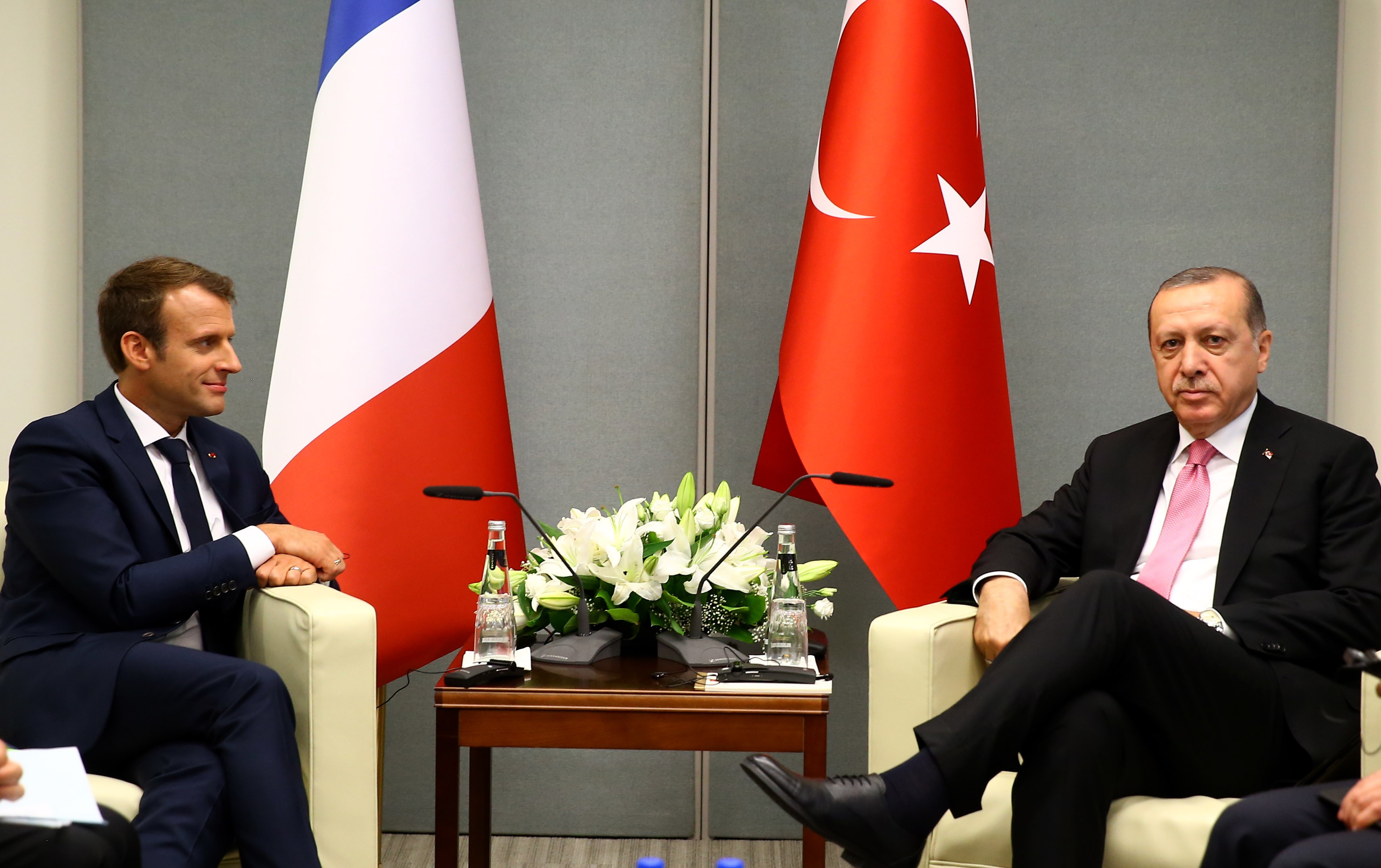 BM'de ikili görüşmeler: Erdoğan Macron ile görüştü
