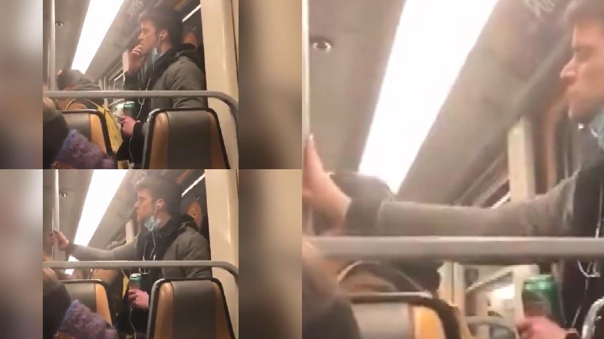 Tükürdüğü elini metronun tutunma borusuna süren şahıs gözaltına alındı