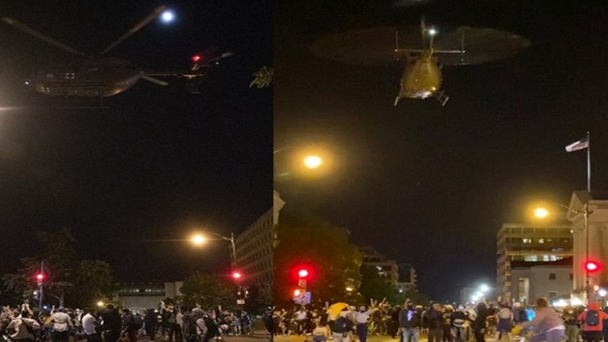 Washington'da askeri helikopterler protestocular üzerinde alçak uçuş yaptı: Soruşturma açıldı