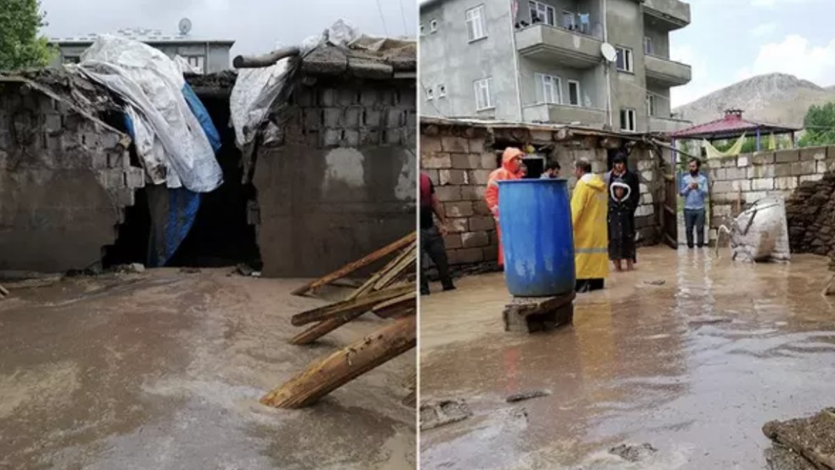 Van'da sel felaketi: 2 yurttaş ağır yaralı, çok sayıda hayvan öldü
