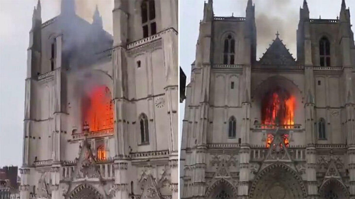 Nantes kentindeki katedralde yangın