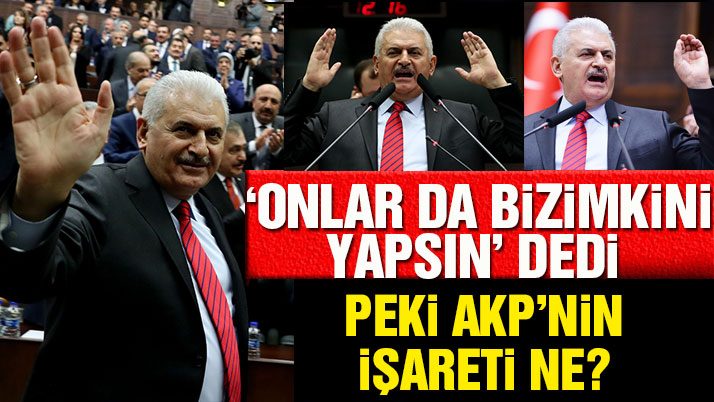AKP’nin işareti ne? Erdoğan ‘rabia’ yapıyor, Yıldırım el sallıyor