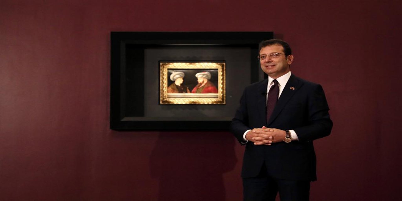 İBB Başkanı Ekrem İmamoğlu, Fatih Sultan Mehmet’in tablosunu tanıttı
