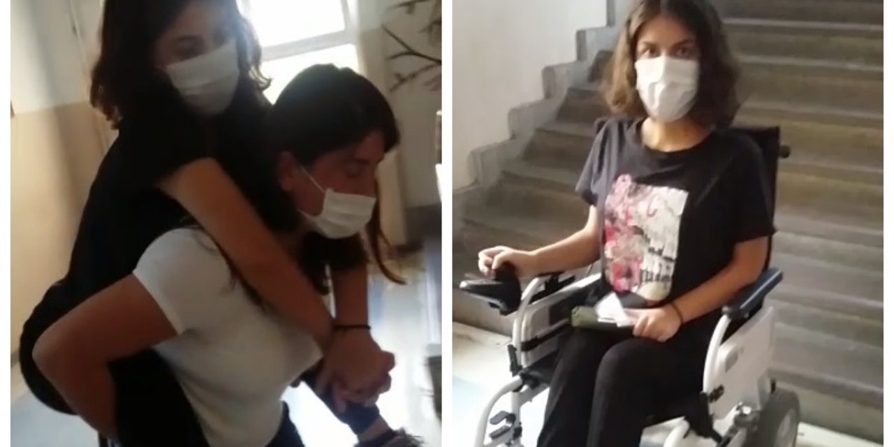 Engelli öğrenci annesinin sırtında sınava girdi: Çok üzüldüm-ÖZEL