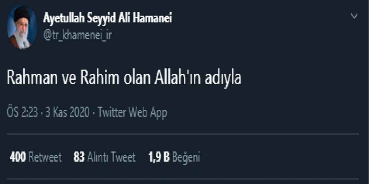 İran dini lideri Hamaney Türkçe Twitter hesabı açtı