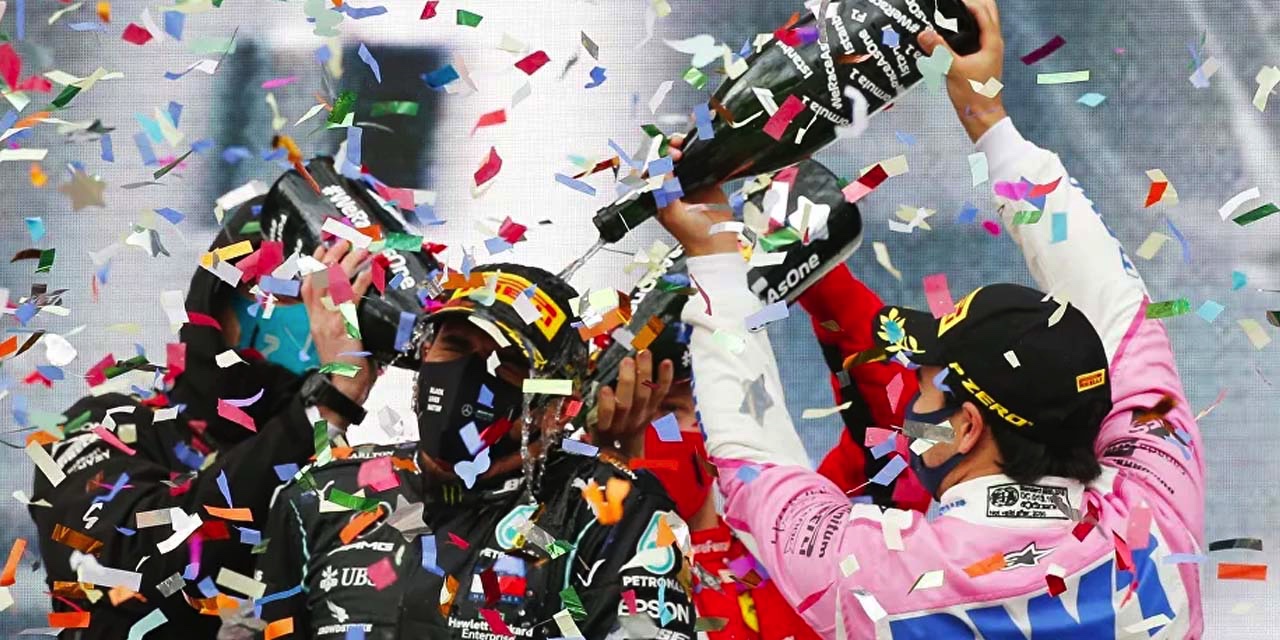 7'nci kez dünya şampiyonu olan Lewis Hamilton'un sevinç anları