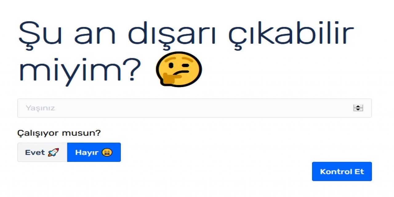 Kafası karışanlar için kuruldu: Dışarı çıkabilir miyim?