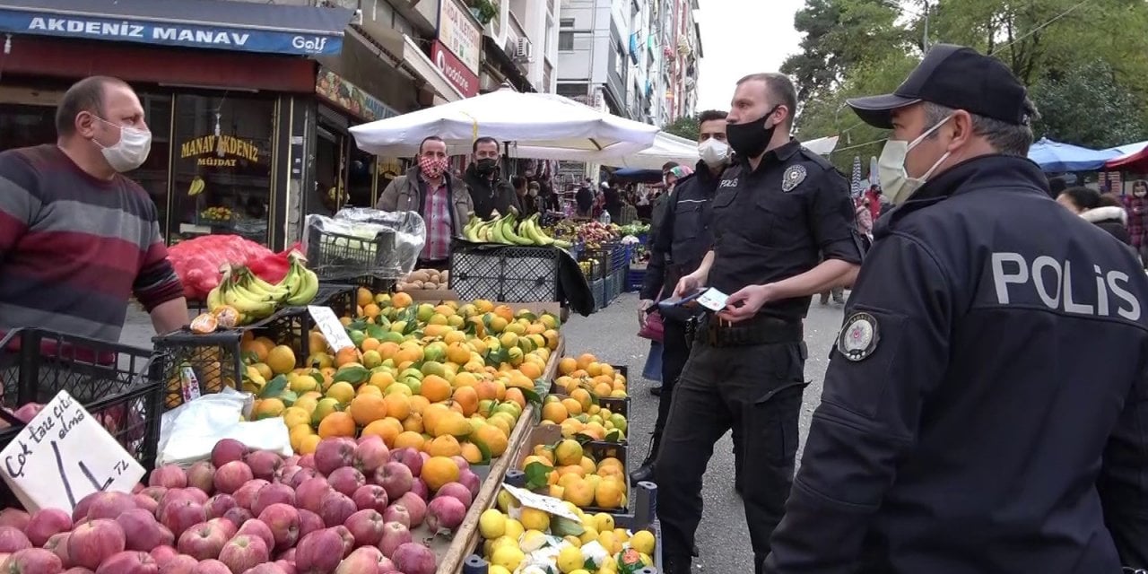 Temaslı kişi pazar tezgahında satış yaparken yakalandı