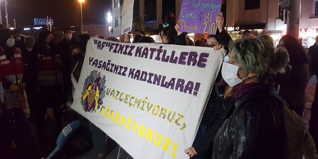 Taksim'e çıkan kadınlar: 4 saattir abluka altındayız
