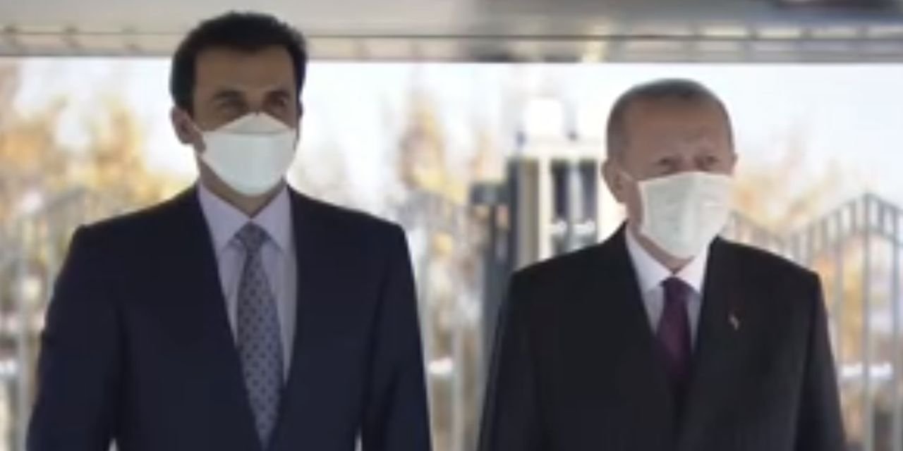Erdoğan Katar Emirini resmi törenle karşıladı