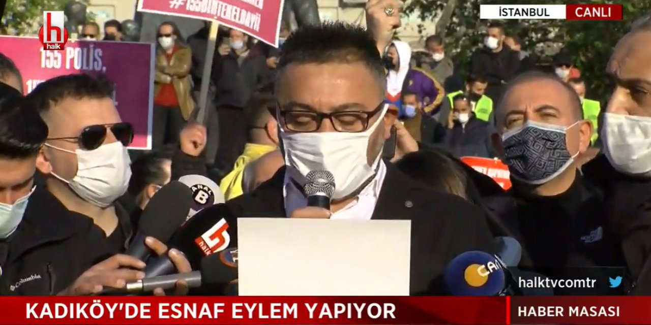 Esnaf Kadıköy'de eylem yaptı: 'Pandemiyle yıkılanlar' çözüm istiyor