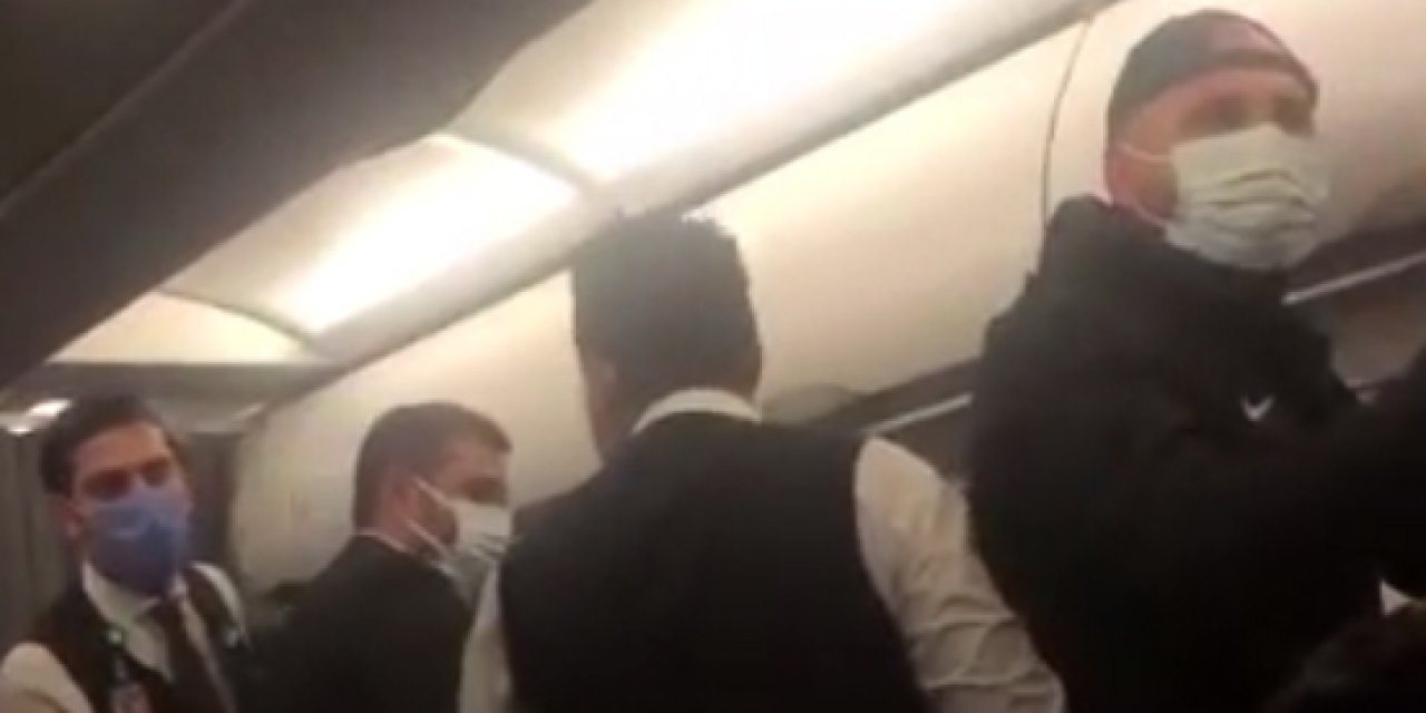 Uçakta arbede çıktı