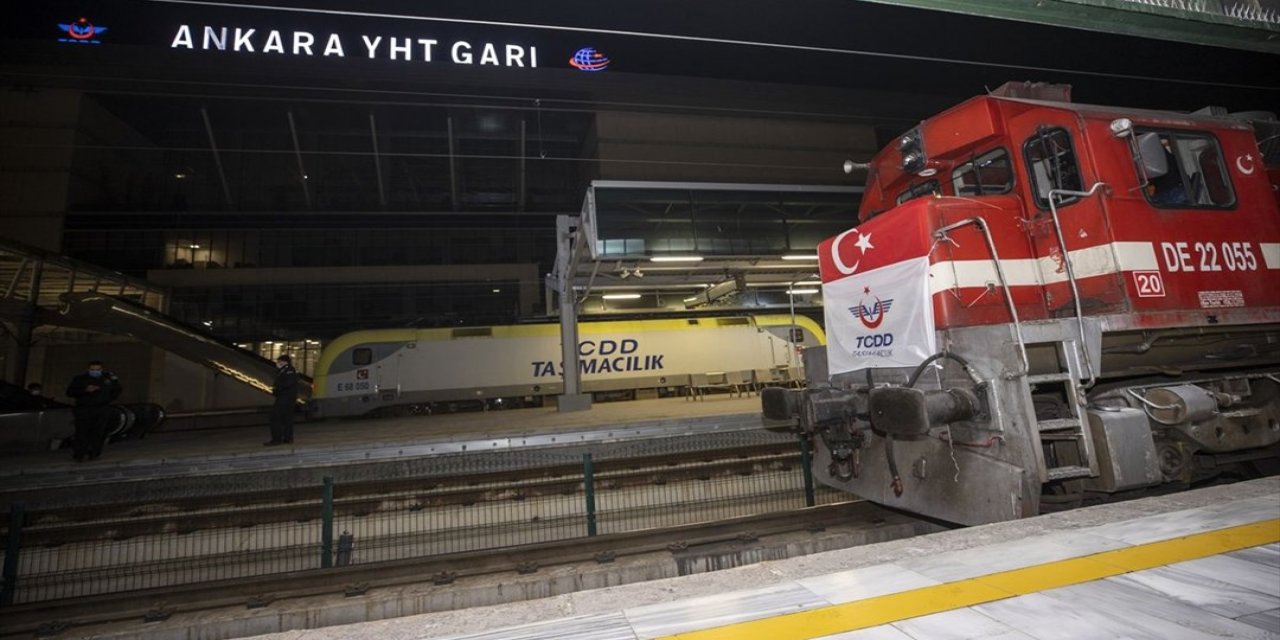 Çin'e giderken Halkalı'da çıkan ilk ihracat treni Ankara'dan geçti