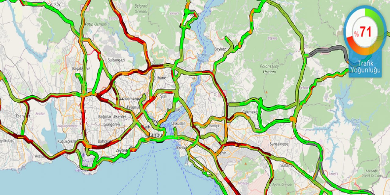 Kar İstanbul'u etkiledi: Trafik yoğunluğu yüzde 71'e ulaştı