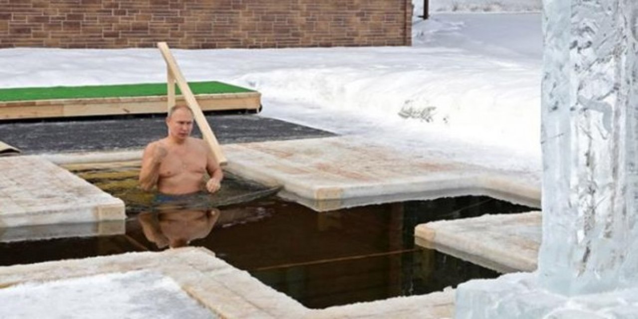 Putin geleneği bozmadı, buzlu suya girdi