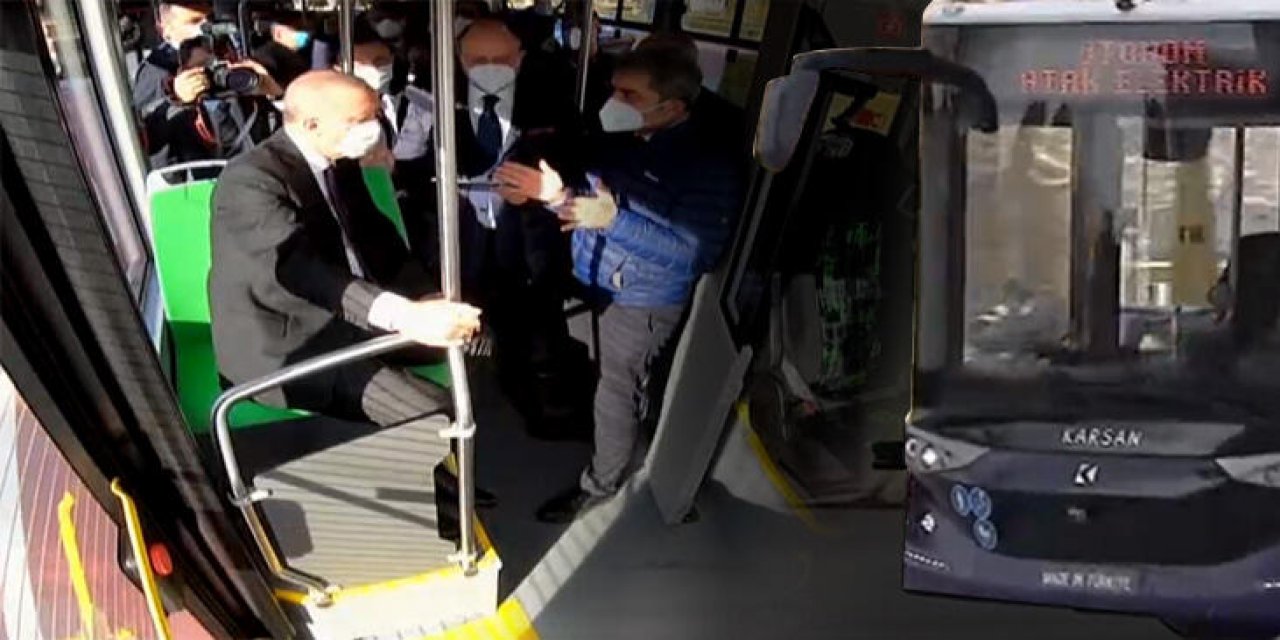 Erdoğan, Türkiye'nin sürücüsüz otobüsünü test etti