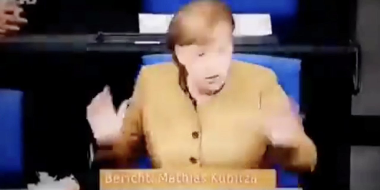 Merkel'in paniği kamerada - VİDEO